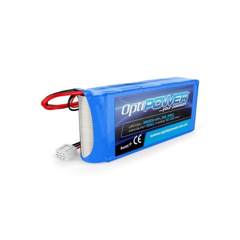 OptiPower Lipo Battery 3500mAh 2S1P 25C RX Pack 
