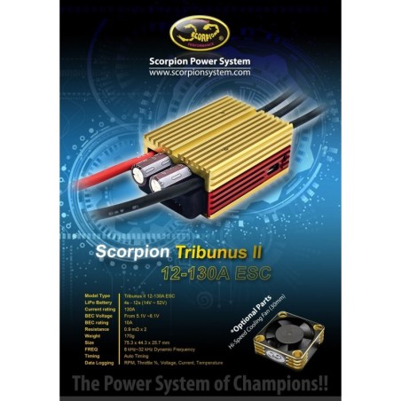 Scorpion TRIBUNUS II 12-130A ESC (SBEC) 4-12S