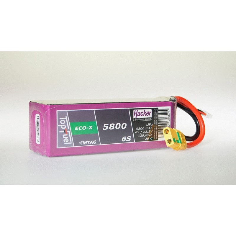 TopFuel LiPo 20C-ECO-X 5800mAh 6S  XT90 connector
